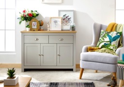 GFW Lancaster Large Sideboard Cabinet - Grey - thumbnail 2