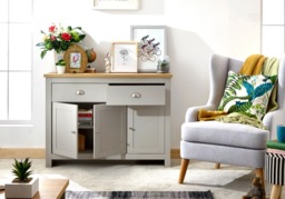 GFW Lancaster Large Sideboard Cabinet - Grey - thumbnail 7