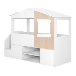 Flair Dreamland House Staircase Mid Sleeper with Storage White & Oak - thumbnail 7
