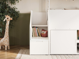 Flair Dreamland House Staircase Mid Sleeper with Storage White & Oak - thumbnail 5
