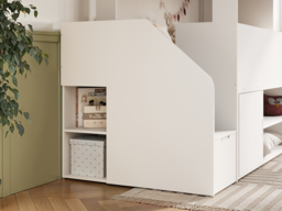 Flair Dreamland House Staircase Mid Sleeper with Storage White & Oak - thumbnail 4
