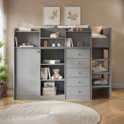 Flair Furnishings Wizard Junior High Sleeper Storage Station Grey - thumbnail 1