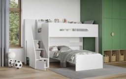 Flair Stepaside Staircase L Shaped Bunk Bed White - thumbnail 3