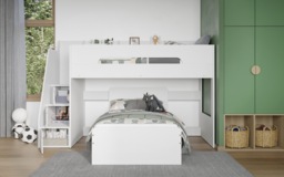 Flair Stepaside Staircase L Shaped Bunk Bed White - thumbnail 5