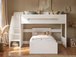 Flair Stepaside Staircase L Shaped Bunk Bed White - thumbnail 2