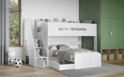 Flair Stepaside Staircase L Shaped Bunk Bed White - thumbnail 4