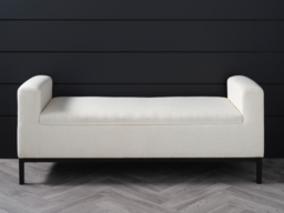 LPD Serena Upholstered Bench Ivory Linen Blend - thumbnail 2