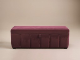 SOLACE+CO Emilie Ottoman Blanket Box Burgundy Velvet - thumbnail 7