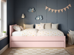 Flair Oli Single Wooden Bed with Drawers Pink - thumbnail 3
