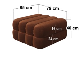SOLACE+CO Halle Ottoman Storage Footstool Burnt Orange Chenille - thumbnail 4