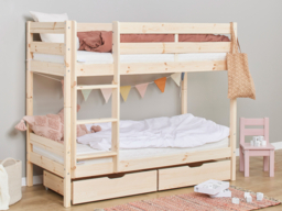 Hoppekids Shorty Bunkbed with Drawers Natural-Natural - thumbnail 2