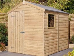 Rowlinson 8x6 Shiplap Apex Shed Single Door with Window - thumbnail 2