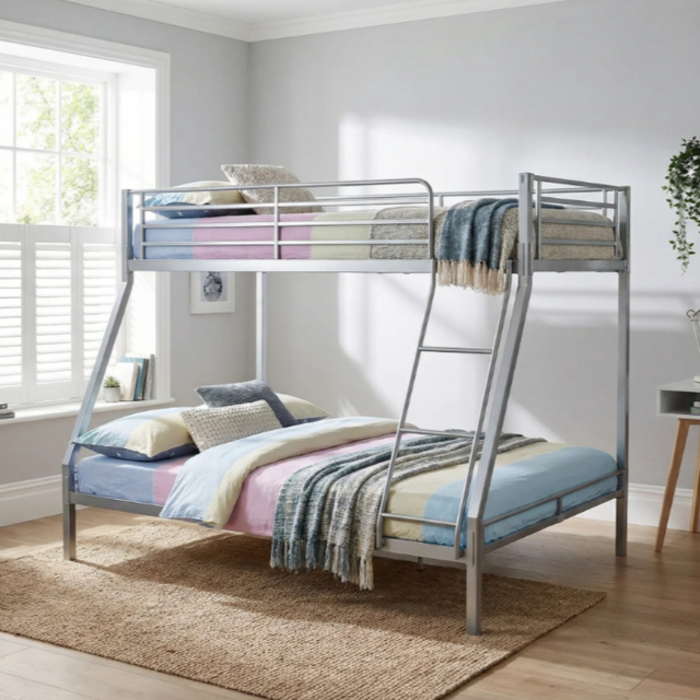 Wholesale Beds No Bolt Metal Triple Bunk Bed with Ladder - image 1