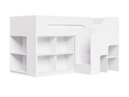 Flair Quinn Staircase Mid Sleeper Bed with Storage White - thumbnail 4