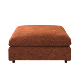"SOLACE+CO Asher Large Square Footstool Burnt Orange Chenille " - thumbnail 4