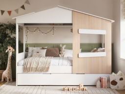 Flair Dreamland House Bed with Trundle White & Oak - thumbnail 3