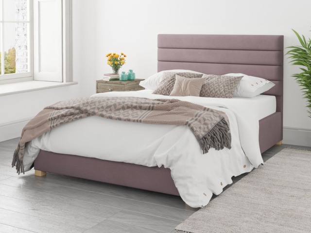 Aspire Kelly Ottoman Bed Plush Velvet Blush - Single - image 1