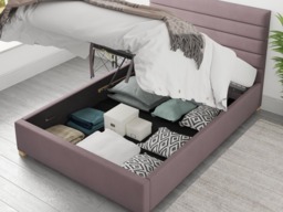 Aspire Kelly Ottoman Bed Plush Velvet Blush - Single - thumbnail 4