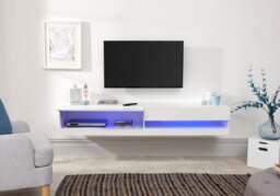 GFW Galicia Wall Mounted TV Unit With LED-Black - thumbnail 3