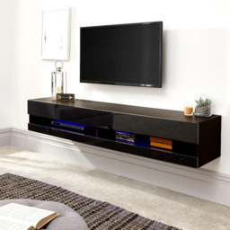 GFW Galicia Wall Mounted TV Unit With LED-Black