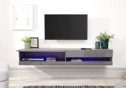 GFW Galicia Wall Mounted TV Unit With LED-Black - thumbnail 4