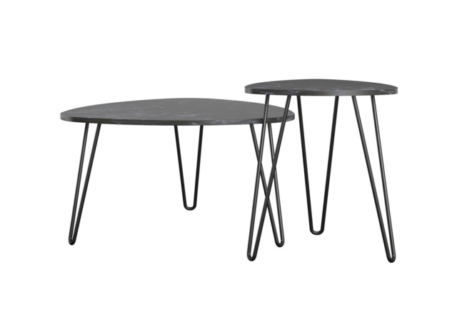 Novagratz Athena Nesting Tables Marble -Black - image 1