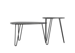 Novagratz Athena Nesting Tables Marble -Black - thumbnail 6