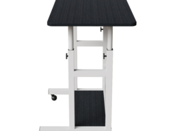 "Living & Home Height Adjustable Overbed Table with Shelves and Wheels -Black " - thumbnail 5