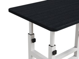 "Living & Home Height Adjustable Overbed Table with Shelves and Wheels -Black " - thumbnail 3