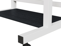 "Living & Home Height Adjustable Overbed Table with Shelves and Wheels -Black " - thumbnail 7