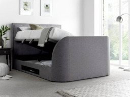 Kaydian Falstone Upholstered Ottoman TV Bed with Side Lift Storage - King Size - thumbnail 3
