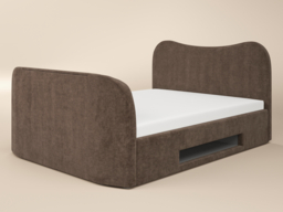 Claybourne TV Ottoman Bed with Side Lift Storage Brown Kingsize - thumbnail 5