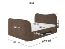 Claybourne TV Ottoman Bed with Side Lift Storage Brown Kingsize - thumbnail 7