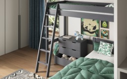 Noomi Tera Single/Double L Shaped Bunk Bed Grey (FSC-Certified) - thumbnail 4