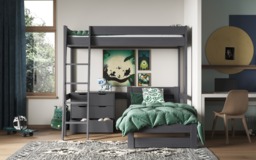 Noomi Tera Single/Double L Shaped Bunk Bed Grey (FSC-Certified) - thumbnail 3