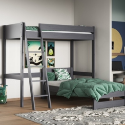 Noomi Tera Single/Double L Shaped Bunk Bed Grey (FSC-Certified)
