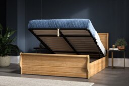 Emporia Beds Windsor Solid Oak Sleigh Ottoman Bed-Double - thumbnail 2