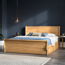 Emporia Beds Windsor Solid Oak Sleigh Ottoman Bed-Double