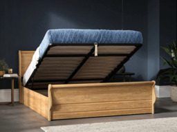 Emporia Beds Windsor Solid Oak Sleigh Ottoman Bed-Double - thumbnail 4