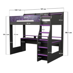 Recoil Ultimate Violet Small Double Gaming High Sleeper Purple - thumbnail 5