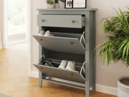GFW Deluxe Two Tier Shoe Cabinet-Grey - thumbnail 4