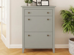 GFW Deluxe Two Tier Shoe Cabinet-Grey - thumbnail 2