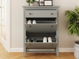 GFW Deluxe Two Tier Shoe Cabinet-Grey - thumbnail 5