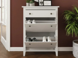 GFW Deluxe Two Tier Shoe Cabinet-Grey - thumbnail 6