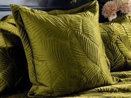 Paoletti Palmeria  Duvet Set with Embroidered Quilted Design-Moss-Single - thumbnail 4