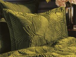 Paoletti Palmeria  Duvet Set with Embroidered Quilted Design-Moss-Single - thumbnail 2