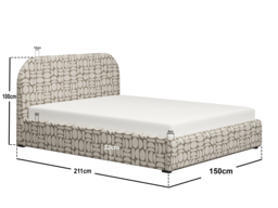 Flair Alba Jacquard Pattern Ottoman Bed Beige Chenille-Double - thumbnail 5