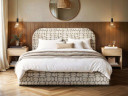 Flair Alba Jacquard Pattern Ottoman Bed Beige Chenille-Double - thumbnail 3