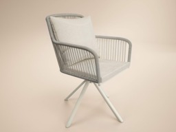 SOLACE+CO Hana Table & Juno Swivel Chairs Garden Bistro Set Beige Rattan - thumbnail 6
