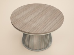 SOLACE+CO Hana Table & Juno Swivel Chairs Garden Bistro Set Beige Rattan - thumbnail 4